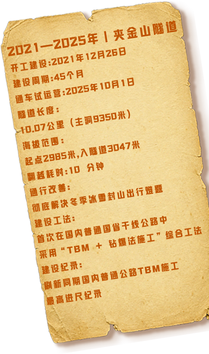 夹金山隧道记录